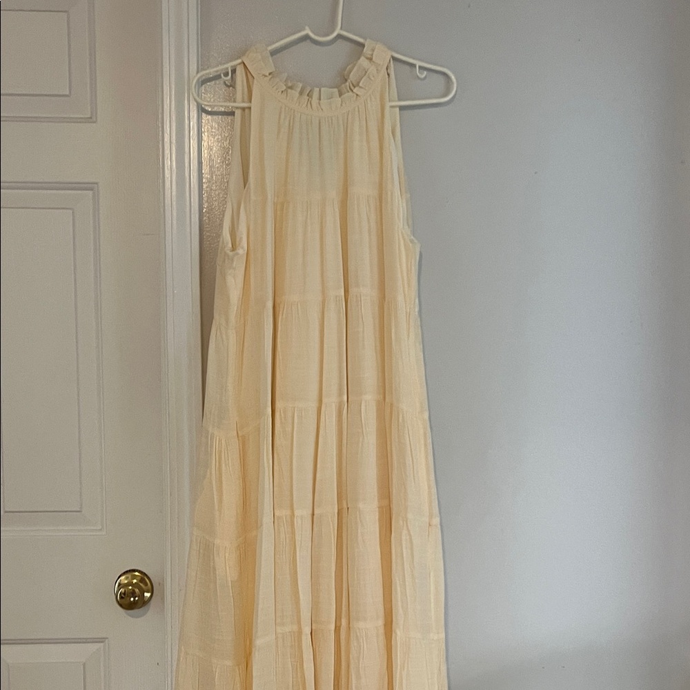 Cream Sleeveless Maxi Dress